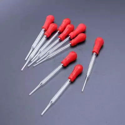 10pcs Rubber Head Glass Dropper Liquid Medicine Medical Laboratory Pipette • $3.20