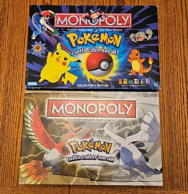 2 Monopoly Pokemon Games Collectors Edition 1999 Johto 2016 Holo Rare Title Card • $29