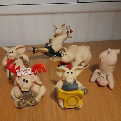 Job Lot Of Piggin Pigs Collectable Figurines By David Corbridge (Hand Made) • £10.50