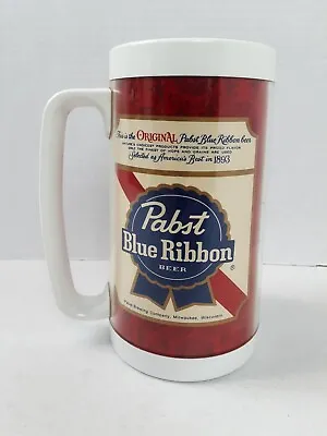 Vintage Thermo Serv Pabst Blue Ribbon Insulated Mug 1970s USA 6.5  Beer Cup 224 • $11.99