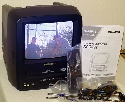 Sylvania 9  SSC092 Portable TV VHS VCR Combo Retro Gaming Complete W/ Remote • $149.99
