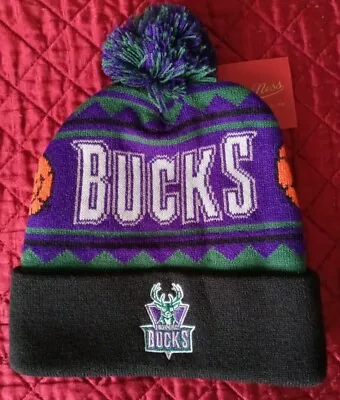 Milwaukee Bucks. Mitchell & Ness. HWC. Pom Beanie Hat. NWT • $25