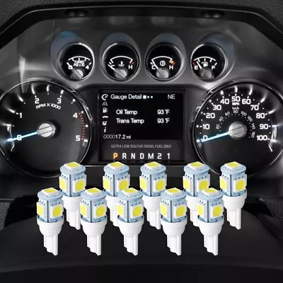 10x T10 168 194 LED Instrument Panel Dash Lights WHITE Bulbs For Ford F150 F250 • $5.99