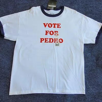 Vote For Pedro Napoleon Dynamite 2005 NWT Ringer T Shirt Sz XL • $25