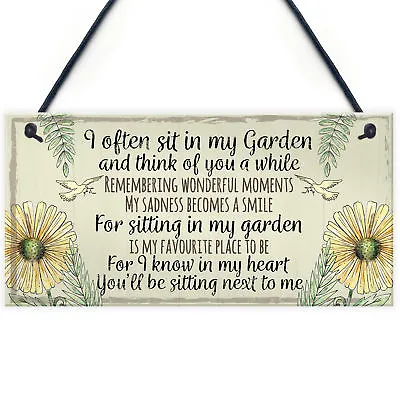 £3.99 • Buy Garden Plaque Summer House Sign Garden Shed Friendship Mum Nan Memorial Gift
