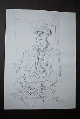 Raul G Original Signed Sketch Drawing Of A Man - The French House Soho London • £45