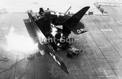 WW2 Picture Photo Helldiver Crash USS Shangri-La The Pilot Was Killed 1904 • $5.95