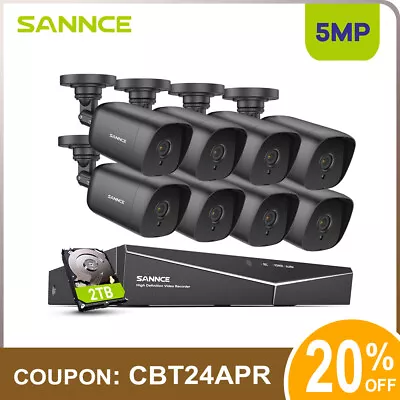 SANNCE 5MP 8CH DVR Security Camera System IR Night Vision CCTV Motion Detection • $299.90