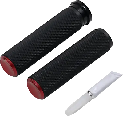 Arlen Ness Fusion TBW Black Red 1  Handlebar Hand Grips 2008-2022 Harley Models • $69.95