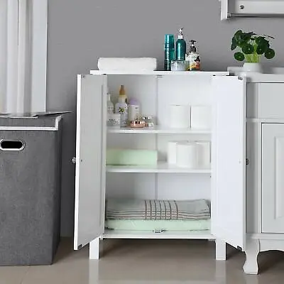 $58.99 • Buy FCH Wooden Bathroom Floor Cabinet Storage Free Standing Cupboard 3 Shelves