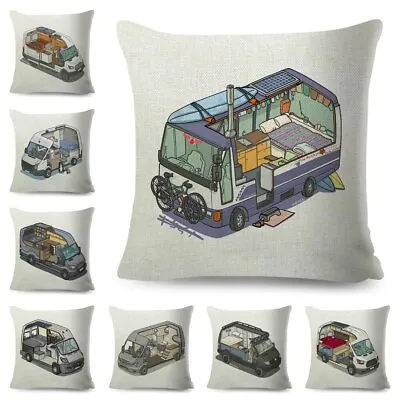  Life Pillow Case Decor Cartoon Camper House Travel Car Cushion Cover • $8.79