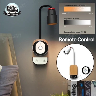 £16.91 • Buy Modern LED Decor Wall Light 5 Levels Lighting Reading Bedside Desk Lamp Remote