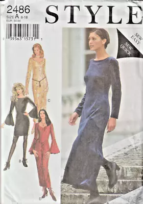 Misses' DRESSES -EVENING/ MEDIEVAL/FANTASY- STYLE 2486 (Sz 8-18) Easy-to-Sew VTG • $5.99