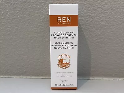 New REN Clean Skincare Face Glycol Lactic Radiance Renewal Mask 1.7oz 50ml NIB • $14.99