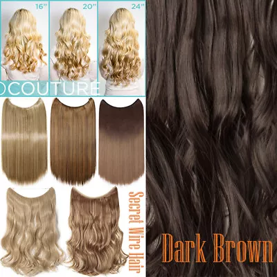 Hidden Long Invisible Band Wire In Thick One Piece Hair Extensions Mix As Human • $13.43
