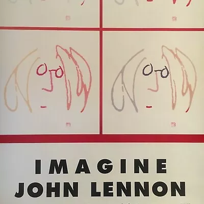 1990 Vintage JOHN LENNON Art Exhibit Poster--IMAGINE Philadelphia Gallery--24x36 • $90