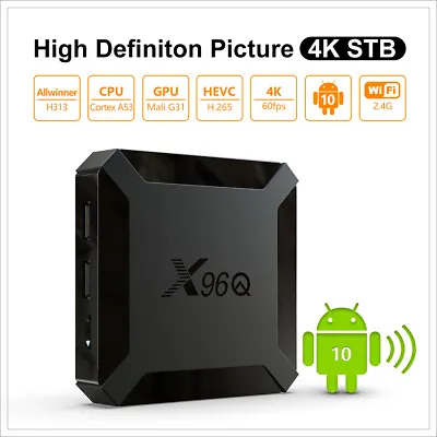 £37.19 • Buy X96Q Android 10.0 TV Box H313 Quad Core TV Set Top Box 4K 3D Media Player C7U9