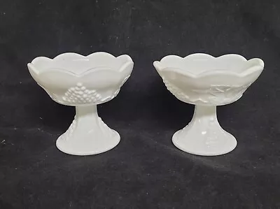 2 Indiana Glass Colony Milk Glass Harvest Grape Candle Holders • $6.99