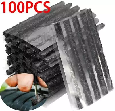 100Pcs Tubeless Tire Repair Plugs Seal Patch Black String Plugs Self Vulcanizing • $7.89