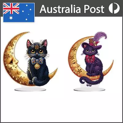 Special Shaped Diamond Painting Desktop Ornaments Kit Acrylic Cat For Home Decor • $15.19