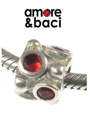 £18.99 • Buy Genuine AMORE & BACI 925 Sterling Silver RED CZ Charm Bead