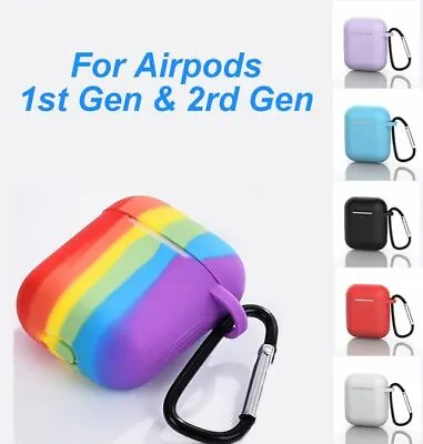 $4.59 • Buy Apple AirPods 1 2 Silicone Gel Case Shockproof Protective Skin Cover With Clasp