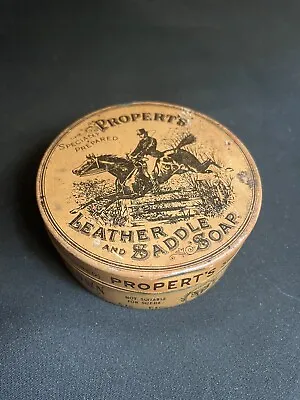 Vintage Propert's Leather And Saddle Soap Tin Can - 5.0 Oz • $5.99