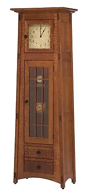 Amish Mission McCoy Floor Standing Clock Solid Wood Grandfather Curio Style • $3049