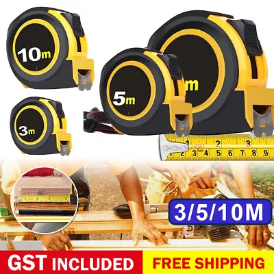 3/5/10m Measuring Tape Measure Steel Ruler Rule Lock Rubber Grip Metric And Inch • $10.20