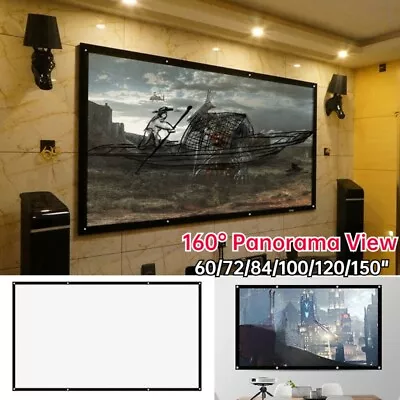 Projector Projection Screen Elastic 60-150  3D HD Home Outdoor Movie With Hooks • $14.56