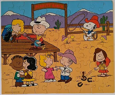 MB Puzzle PEANUTS' RANCH 60 Pc Jigsaw Puzzle SNOOPY Charlie Brown MILTON BRADLEY • $9.56