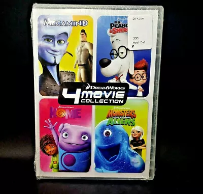 Dreamworks 4-Movie Collection Megamind / MVA / Home /Mr Peabody & Sherman - NEW! • $8.77