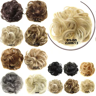 Curly Messy Bun Hair Piece Scrunchie Updo Cover Hair Extensions Real As Human UK • £4.99