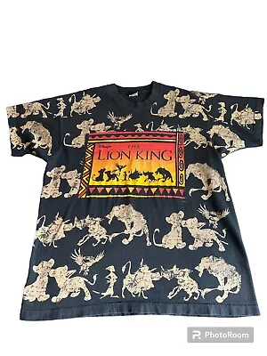 Vintage Single Stitch Disney The Lion King AOP Tee Shirt Top All Over Print • $69.99