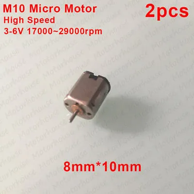 2PCS Mini M10 Motor DC 3V~6V 29000RPM High Speed 8mm*10mm Micro DC Motor DIY Toy • $2.25