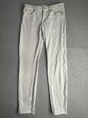 7 For All Mankind Jeans Womens 29x27.5 White Denim Ankle Genevieve Casual Ladies • $14.95