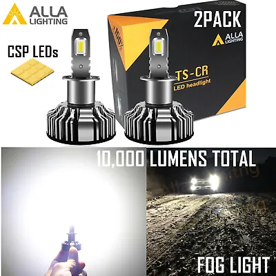 Alla Super Bright LED Pure White H3 Fog Light Bulb Replacement Light On Road • $49.98