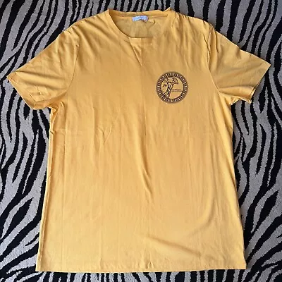 Versace Collection Yellow Fitted T Shirt Medusa Mens Size XXL Designer • $69