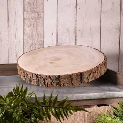 Christmas Rustic Wood Slice Plate Wood Log Slab Cake Stand 5 Sizes Wedding Decor • £10.99