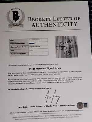 Jersey Diego Maradona Signed Autographed Auto  Dorados  Jersey Beckett LOA • $6990