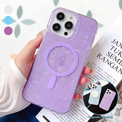 $14.54 • Buy Seashell Marble MagSafe Magnetic Hard Case For IPhone 14 Pro Max 13 12 11 14Plus