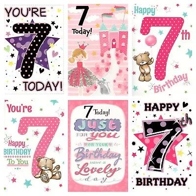 Girl's 7th Birthday Card ~ Various Designs To Pick From For Girl's 7th Birthday • £1.79
