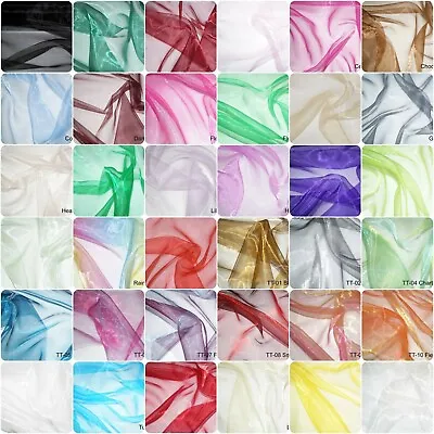 £3.99 • Buy Sheer Organza Fabric Voile Curtain Wedding Decor Material ( Sold By The Metre )