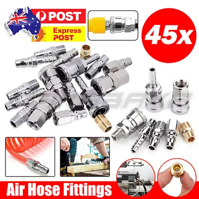 45x Air Hose Fittings Nitto Type Male Female Barb Coupler Compressor Kit Tools O • $23.12