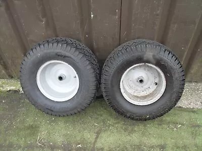 2 X Husqvarna Rally  McCulloch Rear Wheels Rim Tyres Ride On Mower 18 X 8.50 - 8 • £49.50