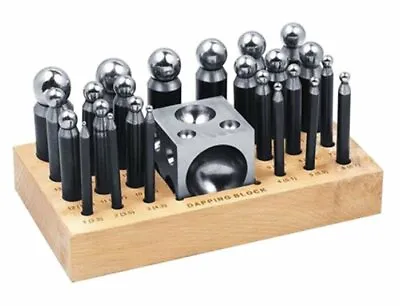 26-Piece Dapping Kit Doming Punch Block Jewelry Forming Form Set 2.3mm 25mm • $36.95