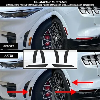 For Ford Mach-E Mustang 2021-2024 SMOKE Side Markers Tint Decals Overlays Ppf • $20.89