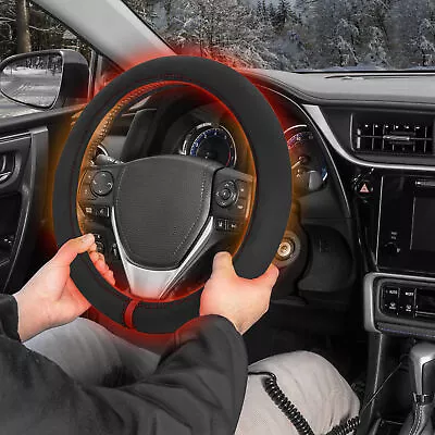 Heated Car Steering Wheel Cover - Universal Size Motor Trend Tangle Free Design • $37.99