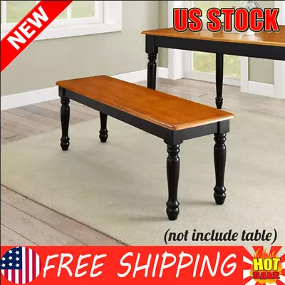 Dining Bench Armless Rectangular Solid Wood Farmhouse Modern Kitchen Entryway US • $112.50