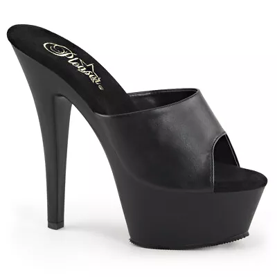 Black Leather Platform High Heels Mens Drag Queen Crossdresser  Shoes All Sizes • $49.95